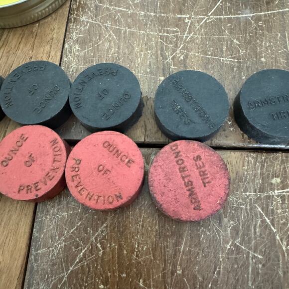 Armstrong Tires Rubber Checkers Ounce of Prevention Advertising Kerr Mason Jar - Picture 9 of 10